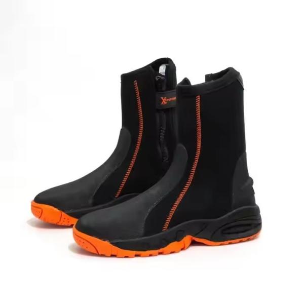 Quick Drying Waterproof Dive Boots 5MM Rubber Orange Warm And Comfortable