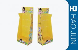 Quality yellow Pop Up Cardboard Display Stands With Hooks For Barbie Dolls for sale