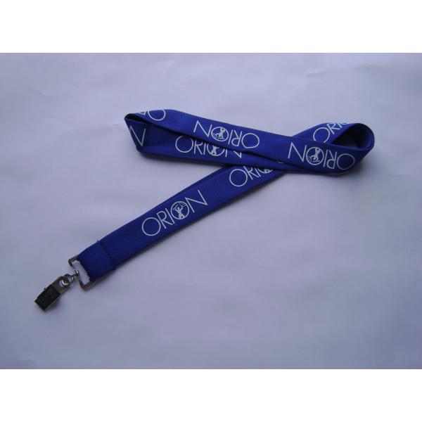 Red Background Custom Woven Lanyard Sublimation Recyclable White Logo