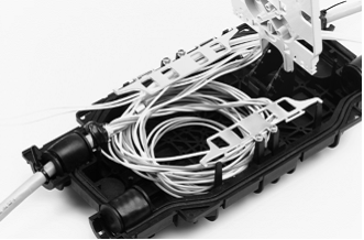 Horizontal Fiber Optic Splice Closure 2 In 2 Out Underground Wall-mounting