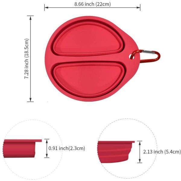 Double Collapsible Dog Bowl BPA Free Food Grade Silicone