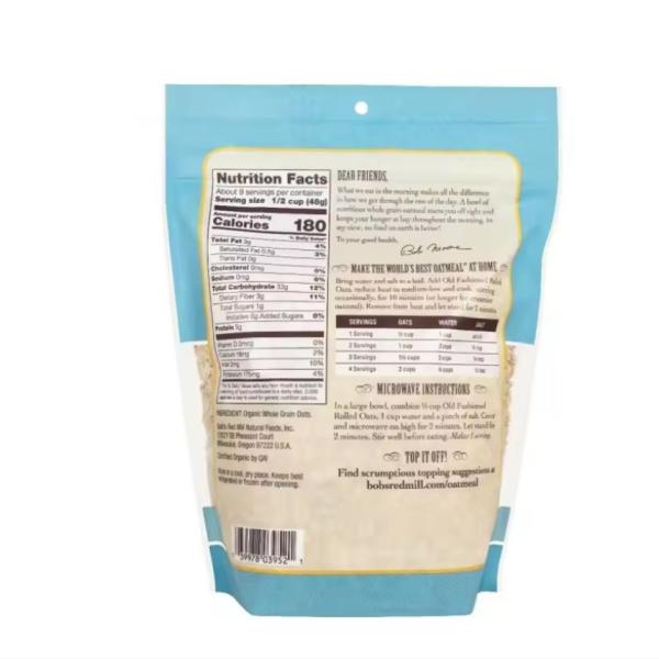 BOPP PET CPP Vacuum Packaging Pouch For Nuts Seed Food Whole Grain Oat