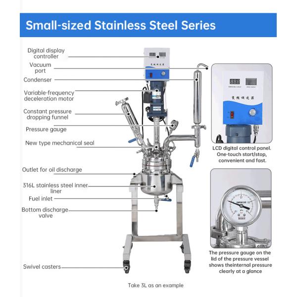 High Quality Double-layer Stainless Steel Laboratory Reactor Hydrogenation Reactor Stainless Steel Tank