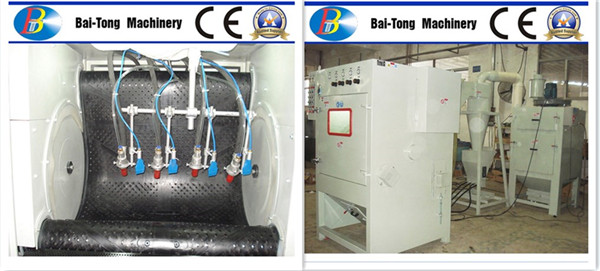 High Production Automatic Sandblasting Machine With Tumble Rubber Belt