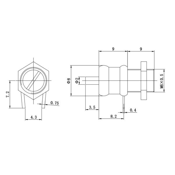 General Purpose 1.5-14pF 250VDC Trimmer Capacitor Variable Type CWT10-1-1.5/14