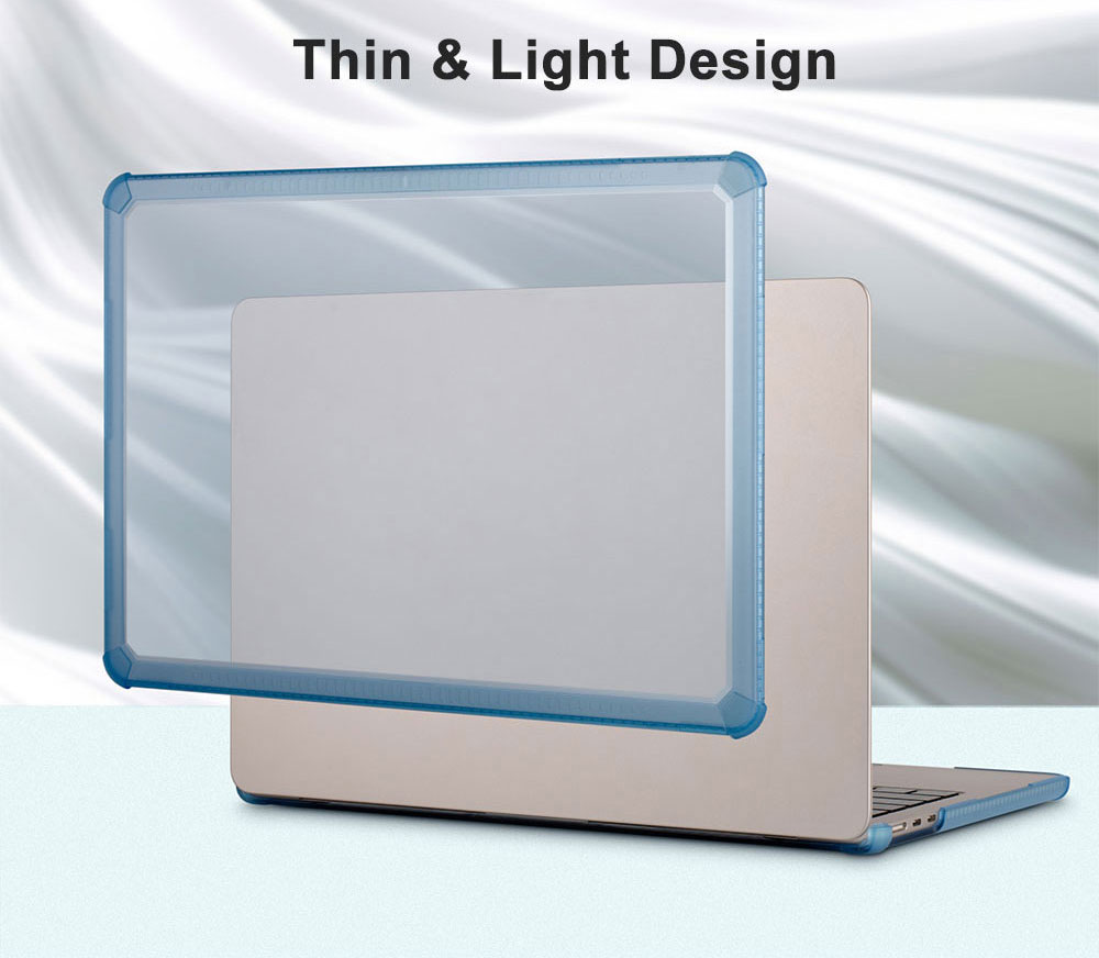Laudtec BJK01 Portable Clear Notebook Tpu Pc Cover Hard Shell Transparent Lap Top Laptop Case for Macbook Air 15 Pro 14