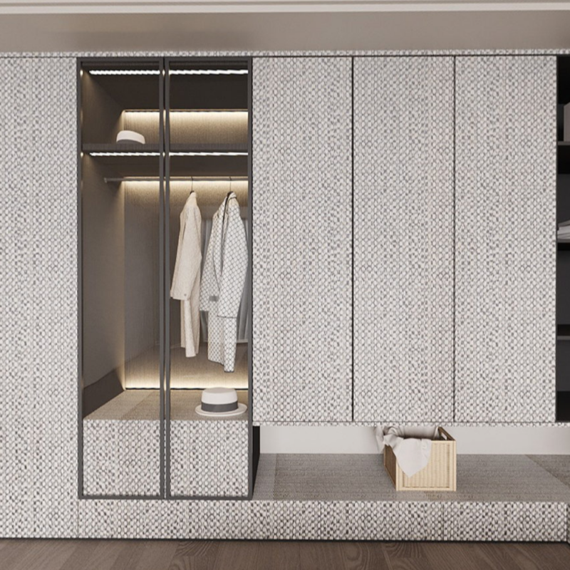Luxury Modern Solid Wood Custom Bedroom Wardrobe with Wall Mount Installation and Custom Color Options