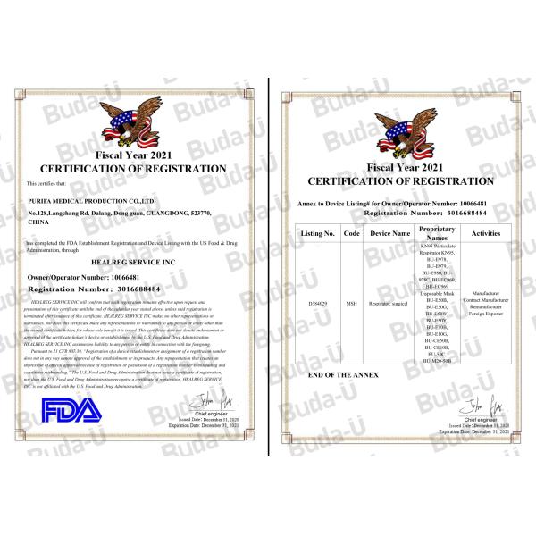 Comfortable Lining KN95 Particulate Respirator Mask USA EUA KN95 With Earloop