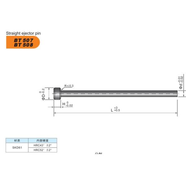 High Precision SKH51 Ejector Sleeve Pin Customize Logo