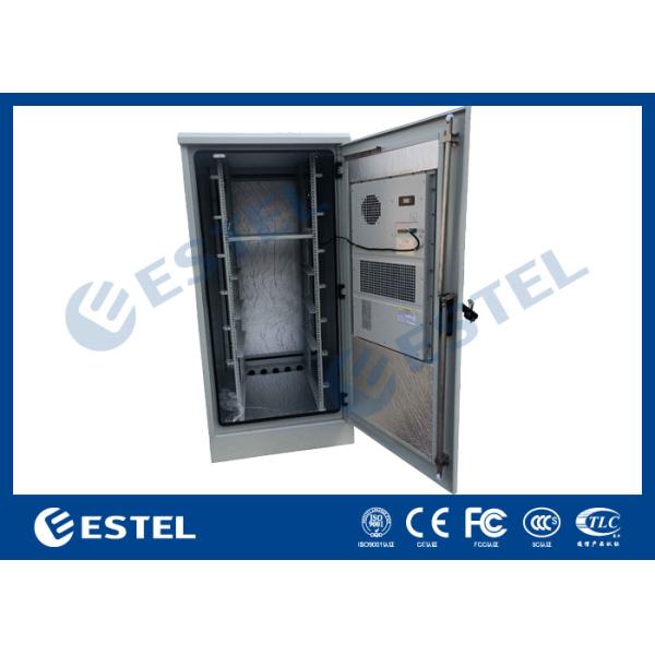 30U Customized Telecommunication Rack Outdoor Cabinet Single Bay Galvanized Steel Material