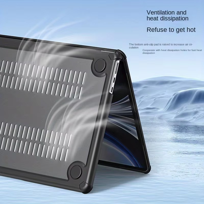 LAUDTEC Shockproof Hard Laptop Protective Case Heat Dissipation Ventilated Cover Anti-drop for MacBook 15.3 13.6 Inch Notebook