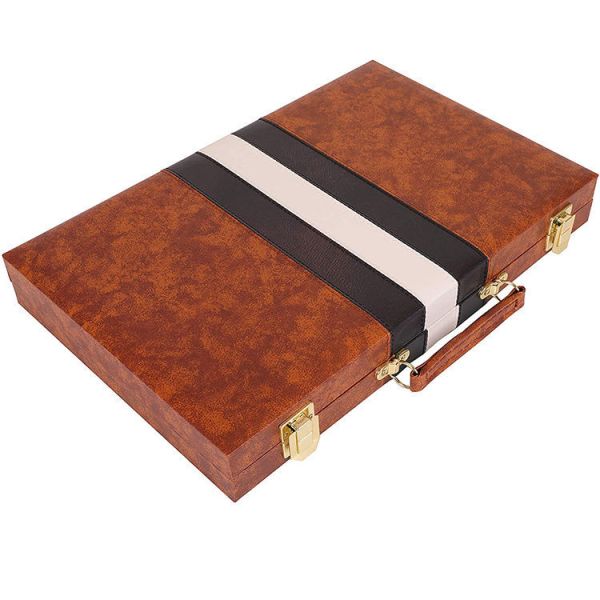 PU Leather Game Boxes Leather Case Backgammon Set 15inch 17inch 19inch 21inch