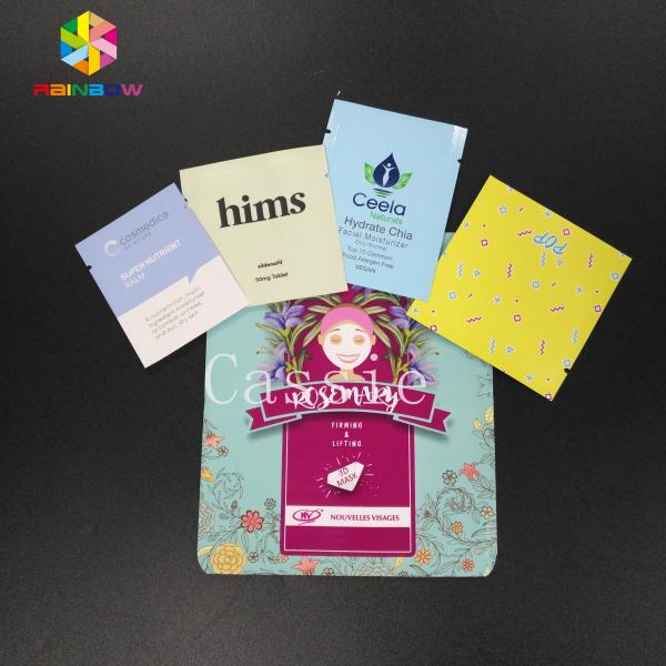 Multi Colored Grip Lock Bags Mylar Foil Sample Pack Open Top For Powder Packaging