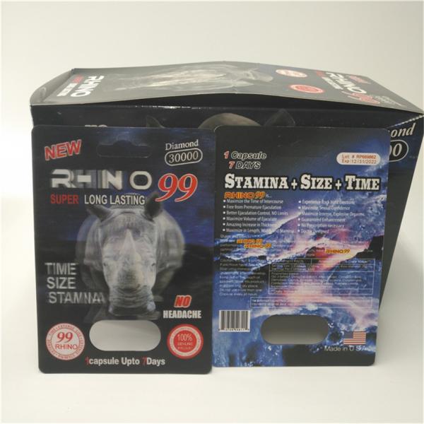 3d Capsule Blister Card Packaging Rhino 99 9000