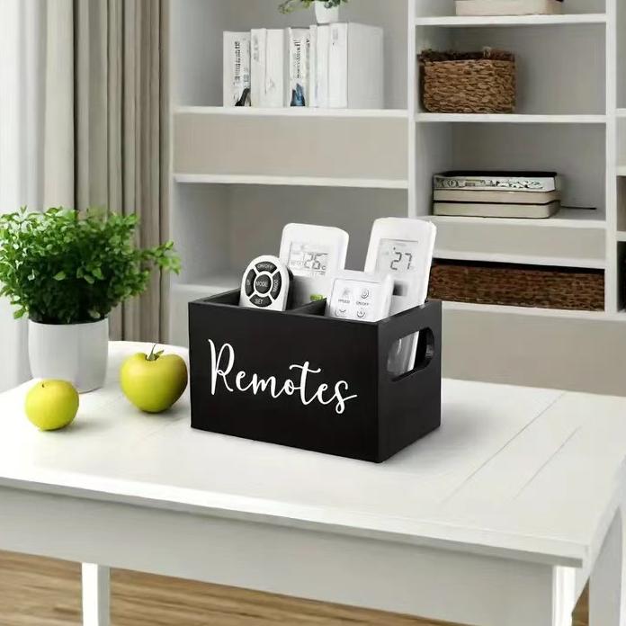 Solid Wood Living Room Storage Box Portable Divided Rectangle Clutter Arrangement for Remote Control Tea Bag & Coffee Storage