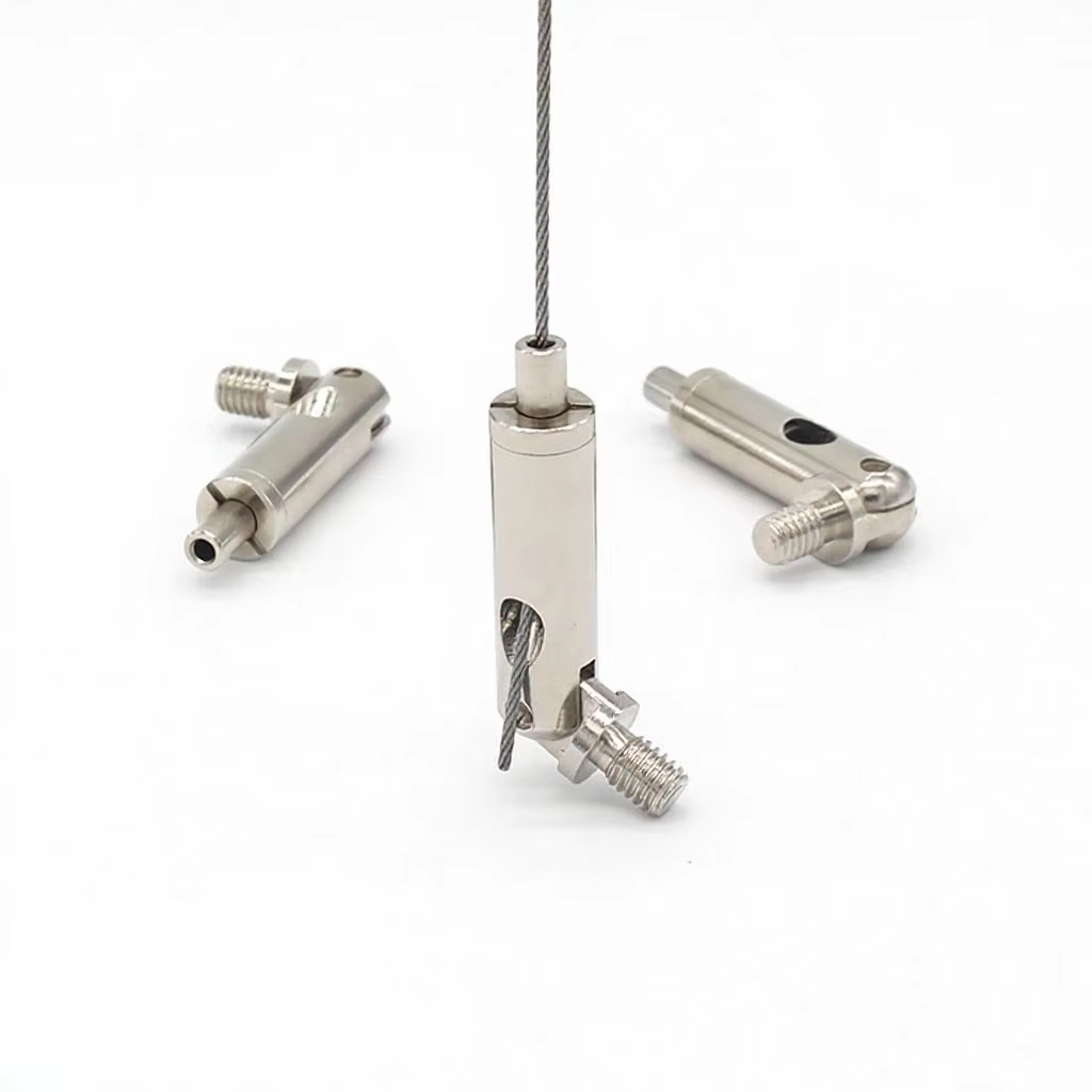 Adjustable Cable Gripper Inner Thread Hanging System For Acoustic Panel Ceiling Suspension Fixture Brass Steel Wire Rope Clip Fastener