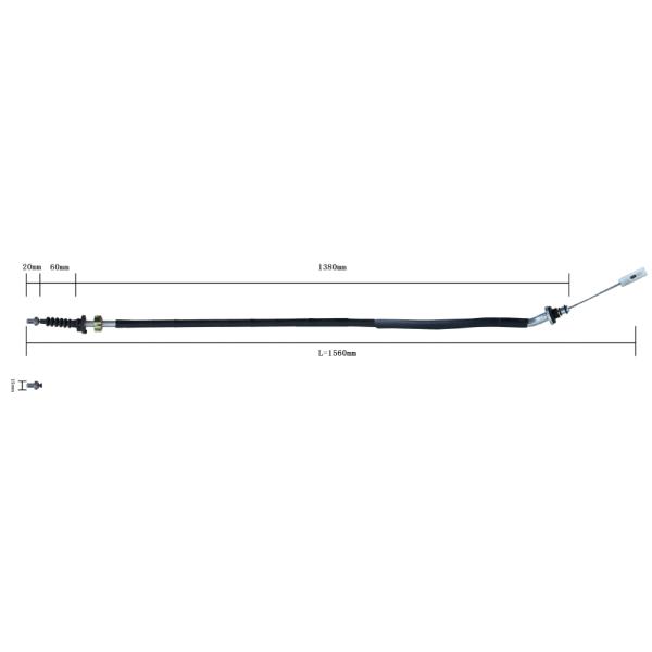 Plated Carbon Steel Auto Clutch Cable / Black Brake Control Cable Customized Length