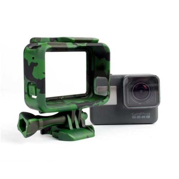 Side-Opening Camouflage Standard Border Frame Protective Housing Case Shell With Tripod Adapter Screw For GoPro Hero 5
