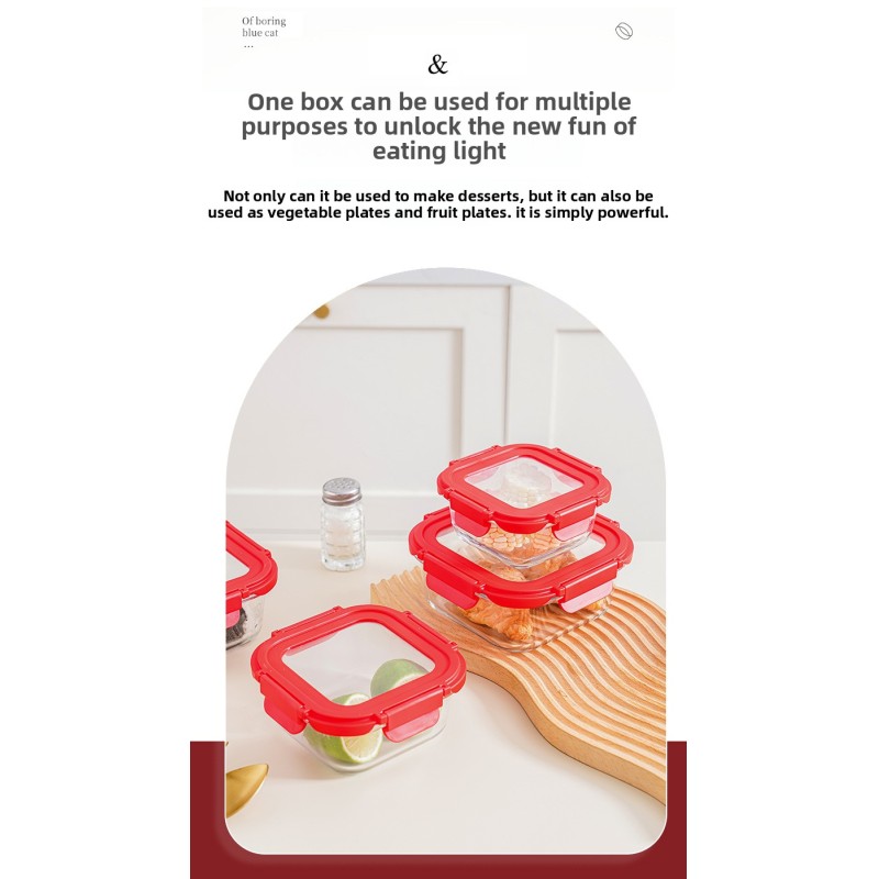 High Borosilicate Microwaveable Glass Bento Box Heating Function Lunch Box Special Meal Box for Office Workers
