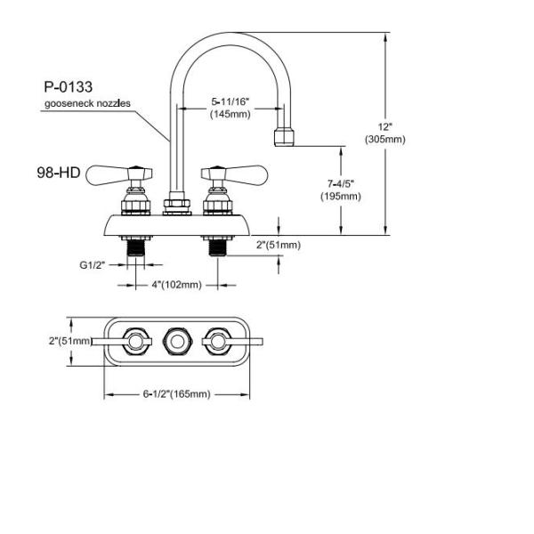Single Lever Pull Down 9800-P3 203mm Copper Kitchen Faucet