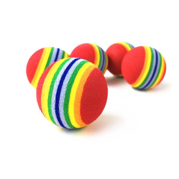 Interactive Elastic Material Rainbow Ball Pets Toy Silently Teasing Cats
