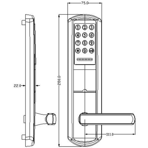 Multifunction Electronic Open Digital Door Lock For 38~70mm Thickness Door