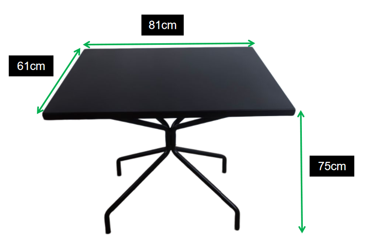 31inch Solid Rectangular All-Weather Aluminum Outdoor Table with Geometric Leg Design for Hotel Resort