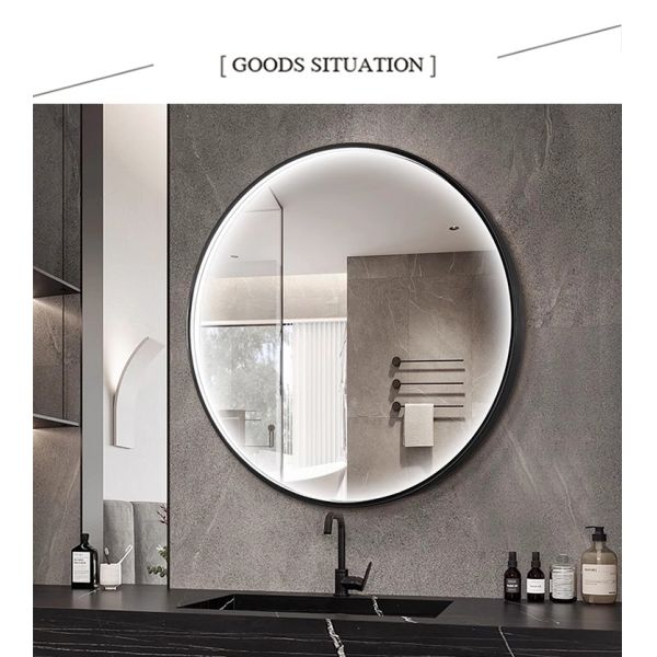 Copper Free Silver LED Framed Mirror Shatter Proof LED Makeup Mirror For Wall Decoration