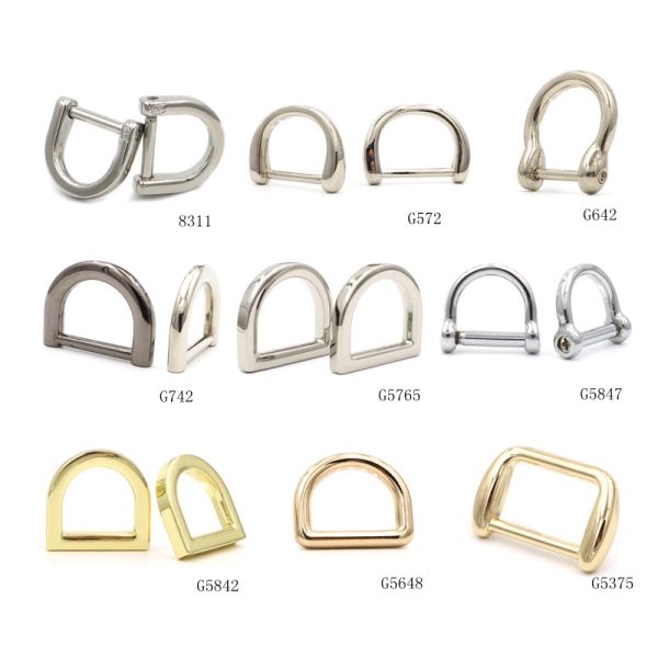 Custom D Ring Buckles 20mm D Ring Strap Adjuster Light Gold For Pet Hardware Bag Accessories