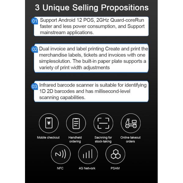 Mobile Smart POS Terminal NFC Scanner Android System 1440x720