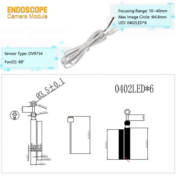 3.5mm OV9734 Sensor Borescope Inspection Camera Module For Sale