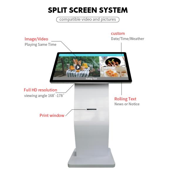 21.5'' Android Touch Screen Kiosk - Interactive Digital Signage Display with Built-in Printer, Floor Standing Commercial Player