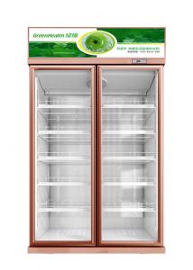 Quality Fan Cooling Refrigeration Cabinets Two Door Refrigerator Height Adjustable For Super Market for sale