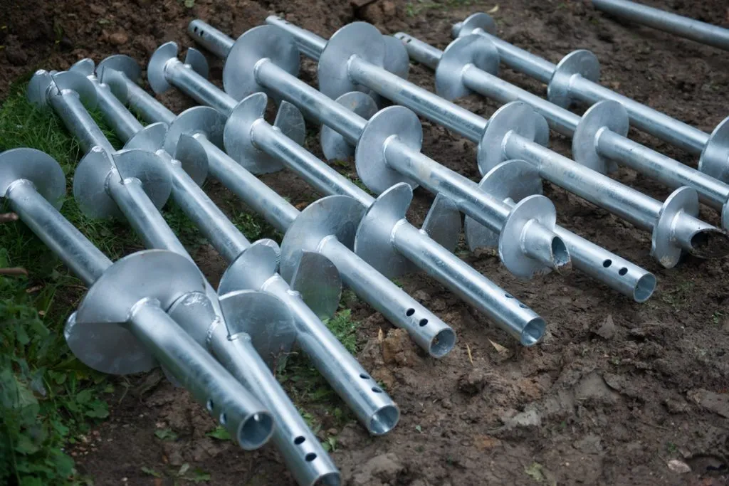 Commercial round Helical Piles by Foundation Contractors