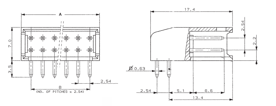 280389-2 2 Position 2.5mm Pitch Wire-to-Board Header Vertical Through Hole Shrouded Polarized UL 94V-0 Tin Plated for Automotive and Industrial