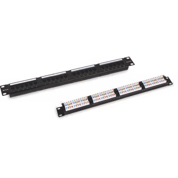 Cat5e/Cat6 Compatible Patch Panel with Dual IDC for 1U Rackmount Data Center Applications