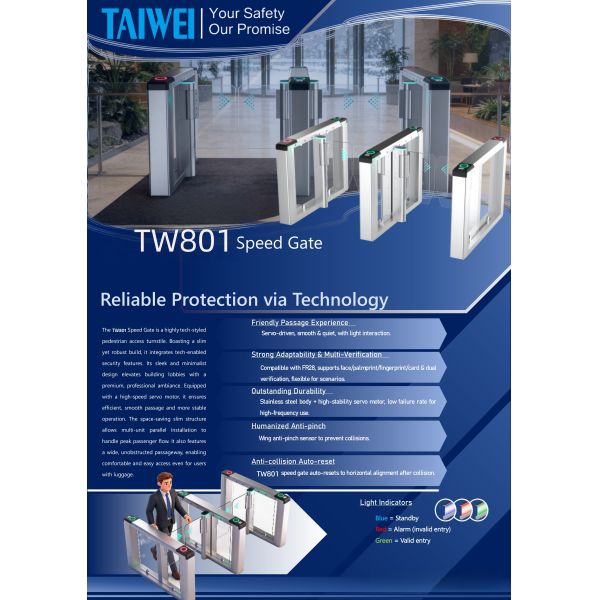 1400*255*980mm Single Core Three Roller Gate SUS304 Access Control Multi Factor Authentication