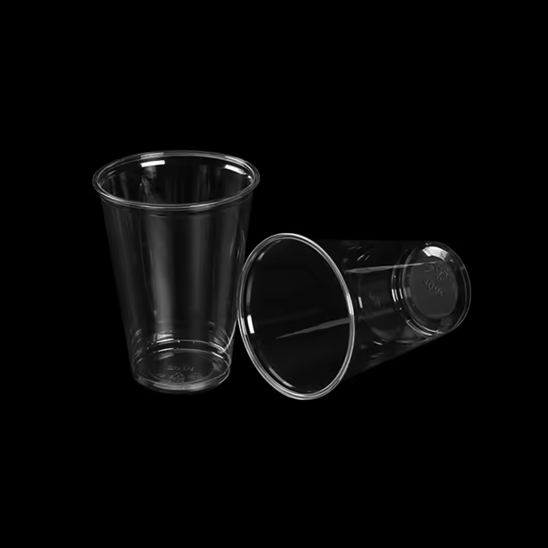 Custom Logo Printed Clear PET Transparent Cups Plastic Smoothies Cold Coffee and Ice Drinking Cup