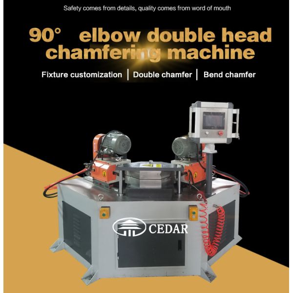 90 Degree Elbow CNC Automatic Double Head Chamfering Machine