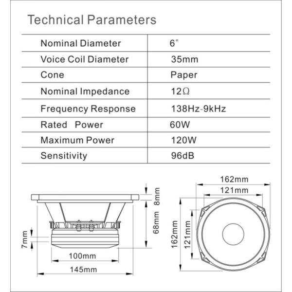 6.5" Neodymium Professional speaker / PA Midrange speaker