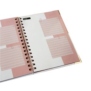 A5 Spiral Notebook Printing Gold Foiled Planner With Package Box