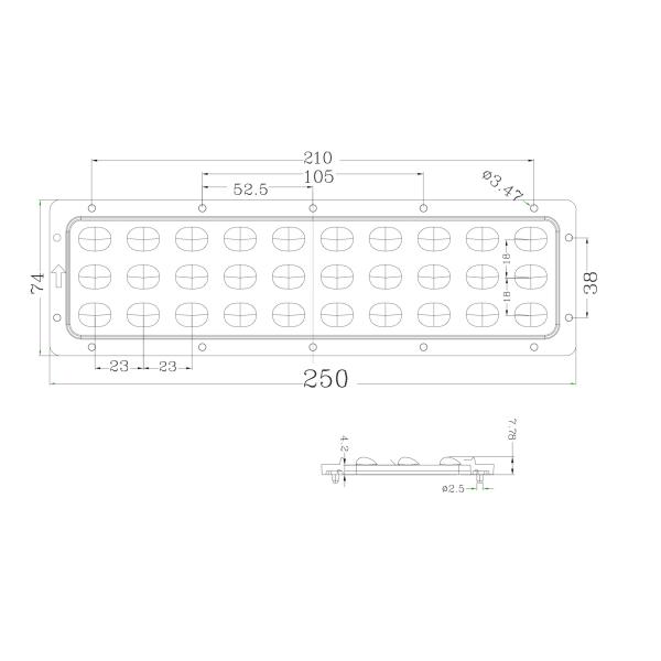 Type 3 Plastic LED Lens Array For 30 Watts High Lumen Gas Station Lamp
