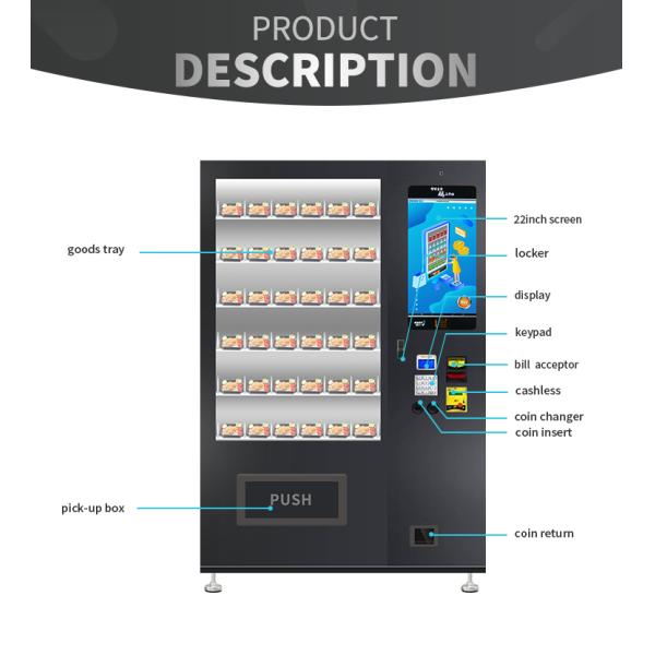 Public Convenient Breakfast Food Sandwich Custom Vending Machine With Microwave Micron