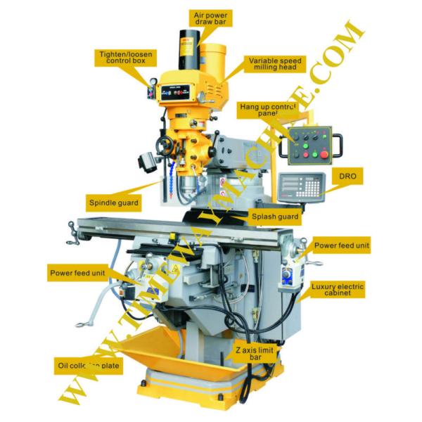 Medium Volume Production Medium Duty Turret Milling Machine with ISO40 Spindle Taper