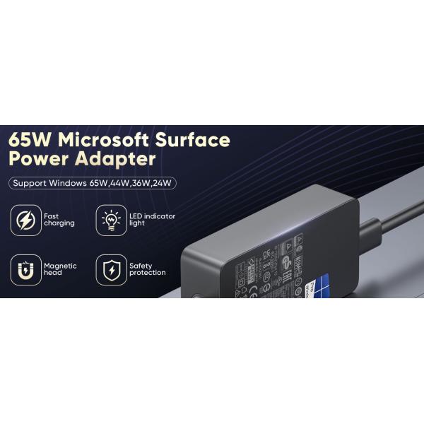 High Quality 65W 15V 4A AC Adapter Power Supply for Microsoft Surface Pro7 Book Laptop Charger QC3.0 PD3.0 Function Made ABS