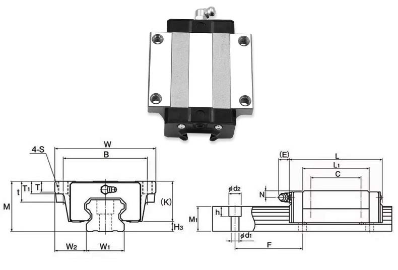 High Precision Linear guide HSA20A Plastic Machinery Linear Guide