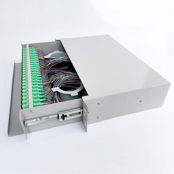 19 Inch Rack Mount Fiber Optic Patch Panel 2U 96 Cores SC Duplex Drawer Type Terminal Box