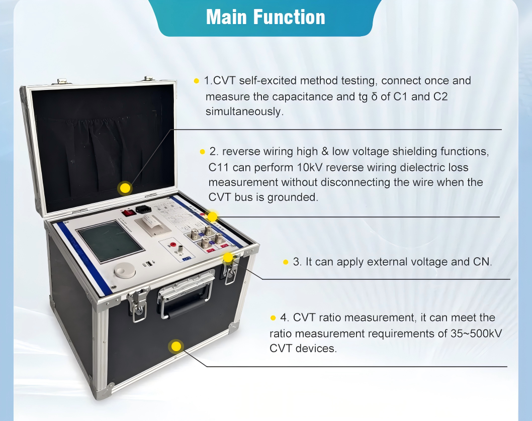 MY-108 Automatic Frequency Conversion Anti-interference 10kV Transformer Dielectric Loss Tester Tan Delta Test Equipment for CVT Capacitor