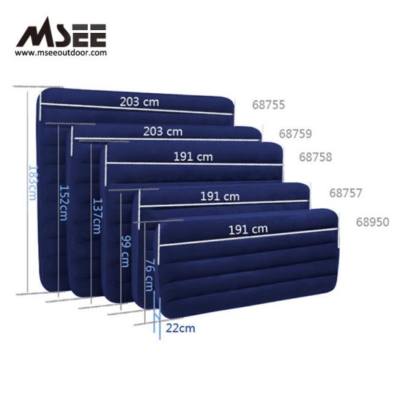 Dark Color Travel Inflatable Bed Flocking PVC Material CE / ISO Certification