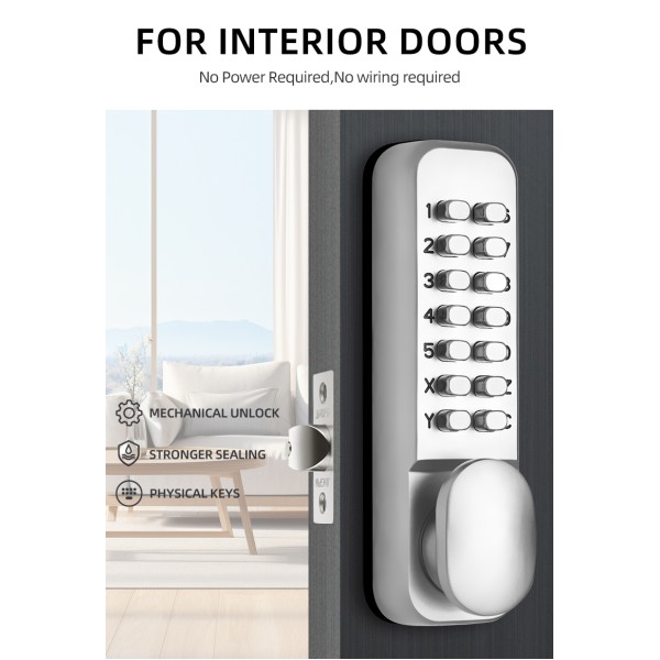 Mechanical Password Lock Digital Button Keyless Password Combination Security Intelligent Mechanical Door Lock Waterproof